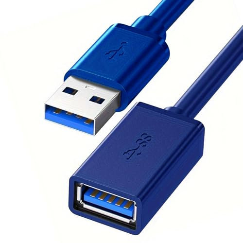 CABLEPELADO Cable Alargador USB 3.0 Super Speed Cable Extensor USB Tipo A Macho a A Hembra Alta Velocidad 5Gbps para Impresora,Ratón,Teclado,Pendrive,Mando de PS, Disco Externo,Ordenador (0.30 m azul)