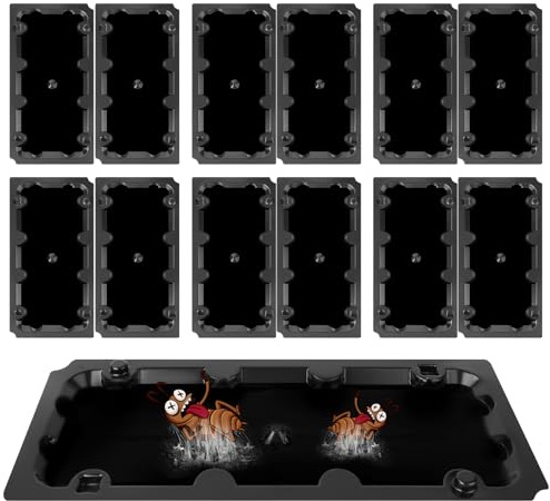 AMFUN 12 Pièces Pièges Adhésifs, 25.5 * 13 cm Plaques Collantes Anti Antiparasitaires, pour La Maison, Le Bureau et Le Jardin