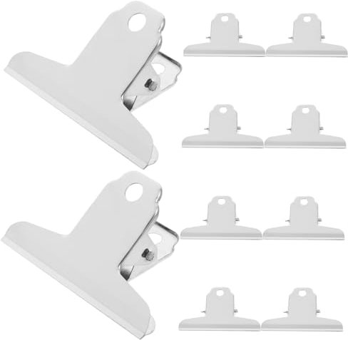 NUOBESTY 10stücke Edelstahl Binder Clips Sichere Glatte Klemmen Für Frische Brottüten Und Gefrierbeutel Vielseitige Küchen Büroklammern Zur Lebensmittelaufbewahrung Und Dokumentenorganisati