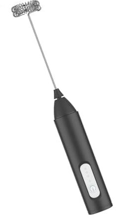 Espumador Batidor de Leche Eléctrico USB, 3 Velocidades, Espumador Portátil Recargable para Café, Capuchino, Negro