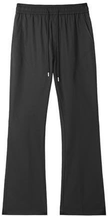 Generisch Herren Jogginghose Elegant Herren Schlaghose Hose Herren Weite Beinhose Herren Schlaghose 70er Jahre Outfit Männer Modische Hosen Herren (Black, XXXL)