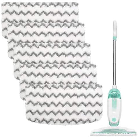 Refill Soft Steam Cleaner Pad, 5pcs Steam Mop Pads Replacement, Microfiber Washable Pads Refill Soft Steam Cleaner Pad Reusable Steam Mop Replacement Pads for All Floors
