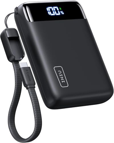 INIU Power Bank, Pequeño 20000mAh 22,5W Carga Rapida Bateria Externa con Cable USB C Adjunto, Apto para Avión, Esenciales de Viaje, Bateria Portatil para iPhone 17 16, Samsung S25, iPad, Xiaomi etc