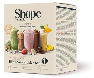 SHAPE REPUBLIC Probierpaket - Mahlzeitersatz Shake - Proteinreich - Enthält 24 Vitamine & Mineralstoffe - Diät Shakes zum Abnehmen