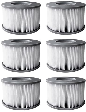 BAIFULAI 6 filtri di ricambio per vasca idromassaggio MSPA: 10,8 × 6,8 cm di ricambio per piscine gonfiabili MSpa, cartuccia filtro accessori per piscina e applicazioni spa