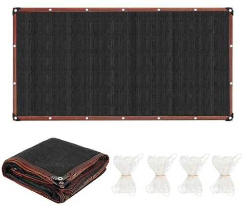 ISOISL Sonnensegel 3x6 m Rechteckig,Atmungsaktiv Schattiernetz mit Ösen Winddurchlässig Robust,UV-Schutz 90% aus reißfestem HDPE mit 3m Seilen für Garten Terrasse Balkon Schwarz