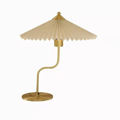 KKXXYQFC Retro American Style Pleated Table Lamp, Umbrella-Shaped Swing Lamp, Bedside Decoration, Study Lighting, Art Decoration Personality Lighting