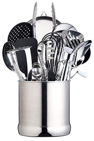 MasterClass Porta Utensili da Cucina in Acciaio Inox Formato Extra-Grande, 18 x 18 cm, Argento