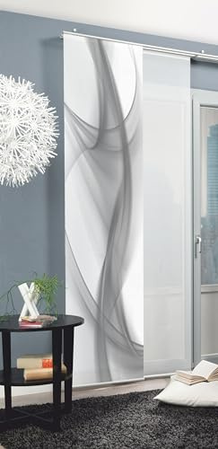 Home Fashion 86751-703 Schiebevorhang Digitaldruck Clifton, Dekostoff 245 x 60 cm, Grau