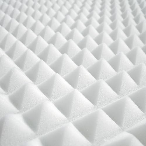 10x Schaumstoffpyramiden, Platten in je ca. 100x50x3cm (= ca. 5 m²), in der Farbe Weiss, Pyramidenschaum, Noppen, Profil, Akustik, Schallschutz
