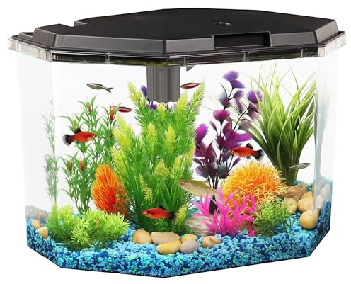 Koller Products 6.5-Gallon Aquarium Kit with Power Filter and LED Lighting, (AP650)