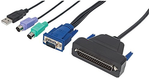 INTELLINET 507769 - Cavo VGA a 1 porta per console KVM contiene PS/2 USB e spina VGA, colore: Nero