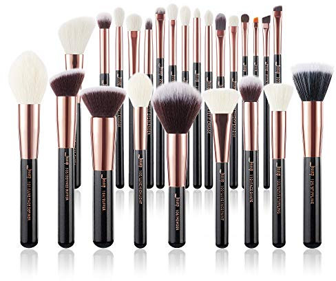 Jessup Pinselset Makeup Pinsel 25 Stück Make Up Pinsel Set Kosmetik Schmink Pinsel Augenpinsel Gesichtpinsel Lidschatten Puder Foundation Pinsel Makeup Brushes Set Schwarz Rosegold T155