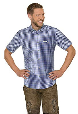 Stockerpoint Herren Renko3 Trachtenhemd, blau, L