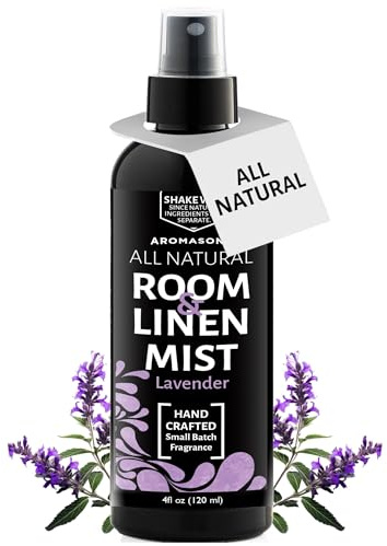 Aromasong Helt naturligt lavendelrum och linnespray – lakan, kudde, tyg, säng, luftfräschare och luktborttagare – lugnande doft för sömn, avslappnande, stressavlastning – uppfriskande doft, tar bort