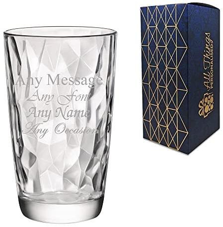 Personalised Engraved 470ml Diamond Hiball Tumbler, Gift Boxed, Perfect for Any Occasion