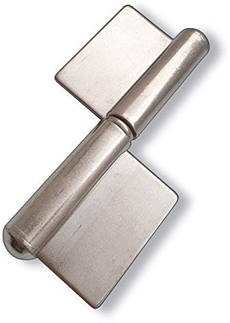 Anschweißscharnier 120 mm RECHTS 2-teilig mit festem Bolzen A2 Edelstahl (1 Stück 120 mm)