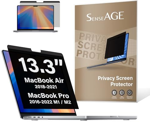 SenseAGE Magnetischer Sichtschutz 13 Zoll Air (2018–2021), Pro (2016–2022, M1,M2)– Magnetisch haftend, Anti-Spy & Blaulichtfilter, Kompatibel mit MacBook 13,3” Air, Pro