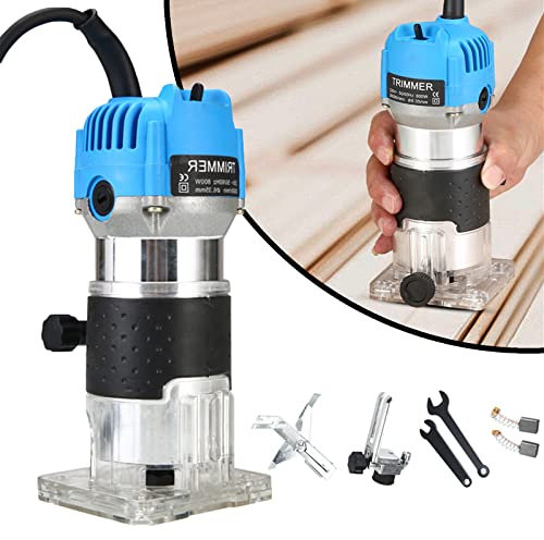 Fresatrice Rifilatore Per Legno, Router Di Legno Elettrico, 800W Fresatrice Elettrica Verticale, 30000R/Min Trimmer Manuale, Laminatore Trim Router Per Lavorazione Del Legno Scanalatura