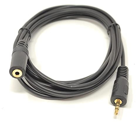 Maincore 5m Long 2.5mm to 2.5mm Stereo Jack to Socket, Extension Cable Lead Cord, Gold Plated Connectors (5)