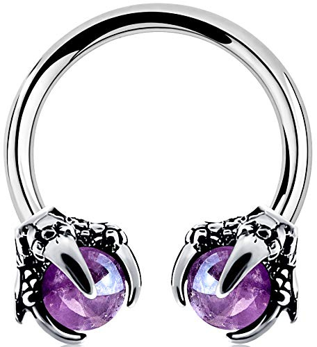 OUFER Helix Ohrringe 18G - 316L Chirurgenstahl Hufeisen Piercing mit Drachenklauen - Circular Ring Knorpel Ohrring Körperschmuck