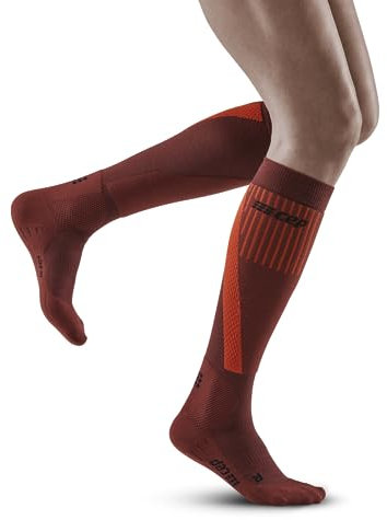CEP - Merino Laufsocken Damen mit Kompression COLD WEATHER orange, Gr. S, lange Kompressionssocken mit Merino Wolle, warme Kompressionsstrümpfe, Sport Wintersocken für optimale Stabilität