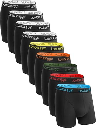 Lowbangge Premium Herrboxers, Underbyxor för Män (9-pack), Bomull, Bekväm sömskärning och perfekt passform