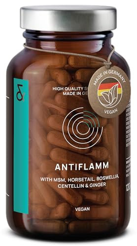 CLAV N°12 ANTIFLAMM - Anti-inflammatory & Joint Health with Boswellia Serrata Horsetail MSM Capsules High Dose - with Gotu Kola & Ginger Extract - 120 Capsules