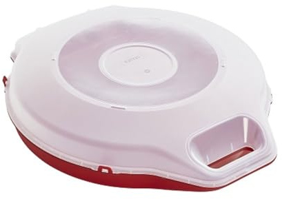 Strata Weihnachtskranz-Box – 69 x 62 x 18 cm – Rote Basis mit durchsichtigem Deckel