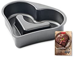 Betty Bossi Backform Herz mit 2 Böden Antihaft Universell Metall Grau