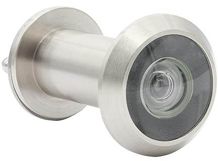 Guangstar Safety One Way Front Door Viewer with 200 Degree Angle, Heavy Duty Peephole Made by Brass with Privacy Cover, Satin Nickel, Pack of 1
