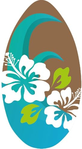 Skimboard 96cm Surfbrett aus Holz mit Blumenmuster
