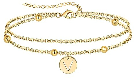 YeGieonr Buchstaben Armband Damen Gold, 26 Buchstaben Edelstahl Initial Armband 18K Vergoldet, Personalisiertes Armband Damen Schmuck Geschenk für Frauen Mädchen