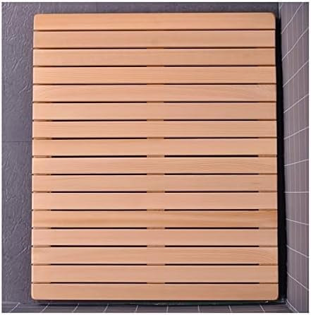 HACSYP Holz-Badematte, anpassbare Bambus-Duschmatte, rutschfestes Lattendesign, drinnen oder draußen for Badewanne, Dusche, Sauna