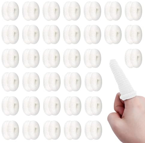 BORISCA 35 Pz Bendaggio Tubolare per Dita, Bende Tubolare Proteggi Dita Mano, Bianco Bende Tubolari per le Ditas, Elastica Confezione Bendaggi Tubolari, Tubolari Uso Pronto Soccorso Proteggere le Dite