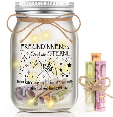 Geschenk Freundin Geburtstag, Geldgeschenk LED Flaschenlicht mit Spruch Beste Freundin Geschenke, Geldgeschenke Verpackung Geschenke für Freundin Frauen Beste Freundin Geburtstagsgeschenk für Freundin