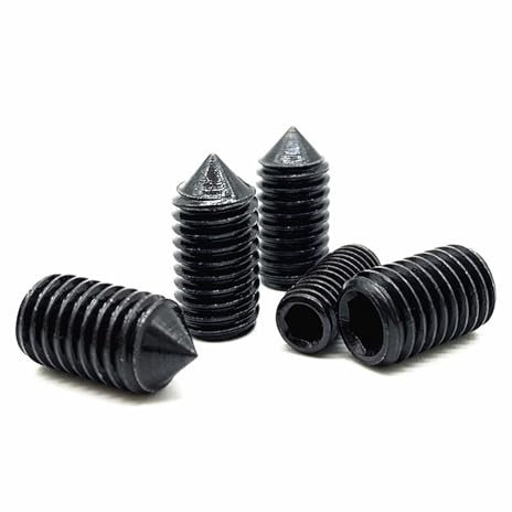 Cortnn 10/15/20/50 Stück M2 M2,5 M3 M4 M5 M6 M8 Gewindestifte mit Kegelspitze, Bolzen, 12,9 schwarzer Stahlkopf, Innensechskant-Sechskantschraube(4mm,M3(50pcs))