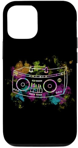 Hülle für iPhone 15 Pro Ghetto Blaster 70er 80er 90er Y2K Bunte Boom Box