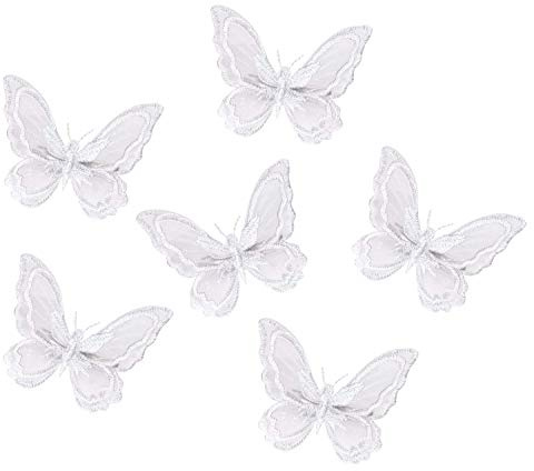 Haarklammer Schmetterling Haarspange Schmetterling 6 Stück, Mini Haarspangen Clip für Damen Mädchen Party Dekoration (Weiß)