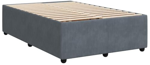vidaXL Bettgestell, Polsterbett Bett für Schlafzimmer, Bettrahmen mit Lattenrost, Doppelbett Schlafzimmerbett, Dunkelgrau 120x190cm Samt