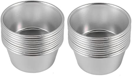 DSXH 20 Pieces Individual Molds Pudding Molds Cups Mini Chocolate Molten Pans Non-Stick Cupcake Cake Cookie Pudding Mold