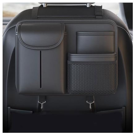 YHQKJ Autositz Organizer für VW Passat/Polo/Tiguan/Touareg/Touran/T-Cross, Auto Rücksitz Aufbewahrungstasche Rückenlehnenschutz Multi-Taschen Zubehör,A/Black