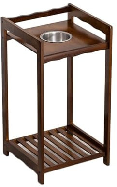 Zigarrenaschenbecher, Aschenbecher Aus Edelstahl, Zigarrenhalter Aus Holz, Rauchfrei, Moderner Standaschenbecher Desktop Aschenbecher(Brown)