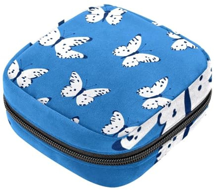 Borsa porta assorbenti con motivo a farfalle, senza cuciture, per il primo ciclo mestruale, per ragazze e donne, porta coppetta mestruale femminile
