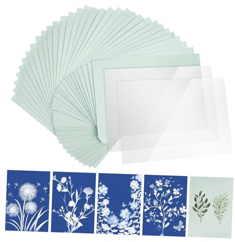 ARTIBETTER 1 Set DIY Cyanotype Paper Sun Printing Art Sun Aktiviertes Papier Für Druckgrafik -zeichnungs- Und Handwerksprojekte Cyanotypenversorgungen
