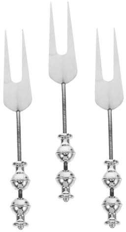 POPETPOP 3pezzi Forchette Da Frutta in Acciaio Perline Forchette Per Dolci e Dessert Posate Per Insalata e Mare Adatte Per e Cocktail Casa