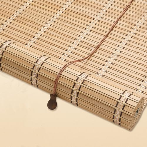 X1NGFU Store à Rouleau en Bambou Naturel,Respirant Rideau en Occultant Exterieur,Store Enrouleur Intimité Et Coupe-Vent,pour Portes de Fenêtres,Personnalisé,Largeur X Hauteur (105cm x 180cm)