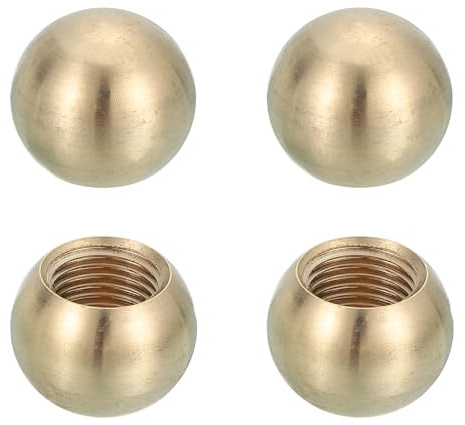 PATIKIL M10 x 16 mm, 4 stycken mässingskula för lampdekoration, skruvpluggar, mutterskydd för möbler, belysning eller gör-det-själv-projekt
