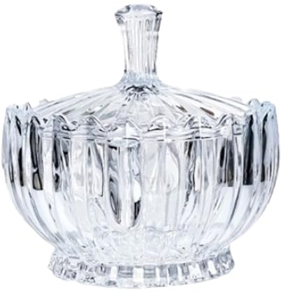 Grand sucrier en verre avec couvercle – Sucrier en cristal pour étagère à épices, parfait pour le café et le thé