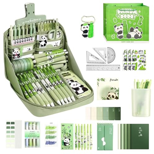 Panda Stationery Set – bedårande skolset, barnstudiepaket | kollektion för karaktärsskrifter, läxtillbehör